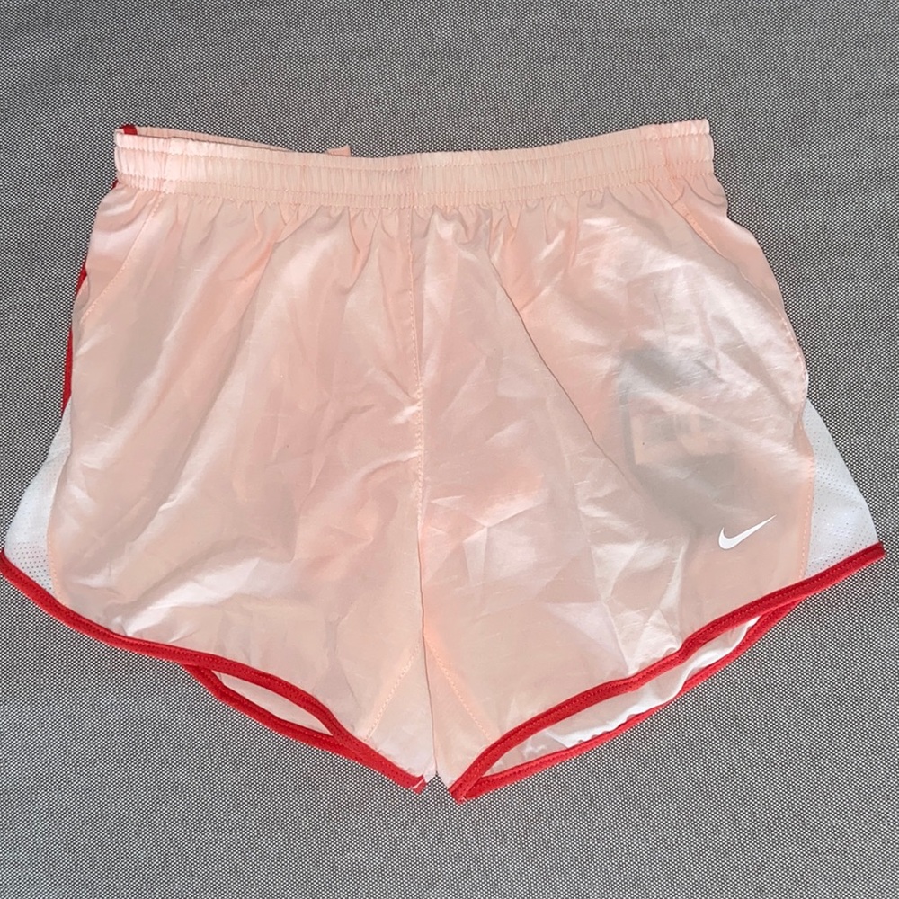 Nike Girls Peach Orange Lined Running Shorts Large